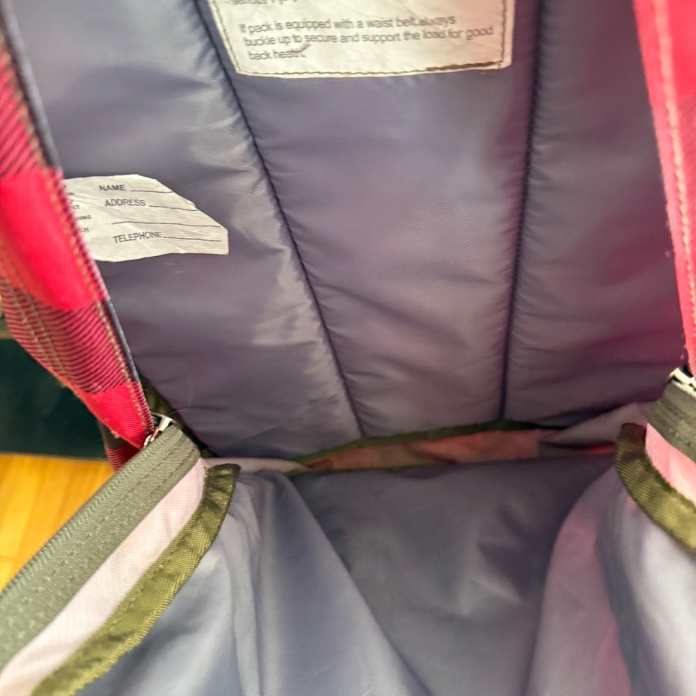 LL Bean Deluxe Book Pack Backpack Red Lap Top Buffalo Plaid 236564 Unisex- READ - Picture 6 of 13